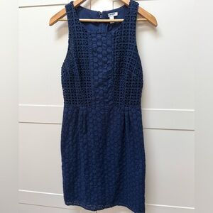 Old Navy Cotton Eyelet Navy Blue Dress -Sleeveless, Size 8 100% Cotton
